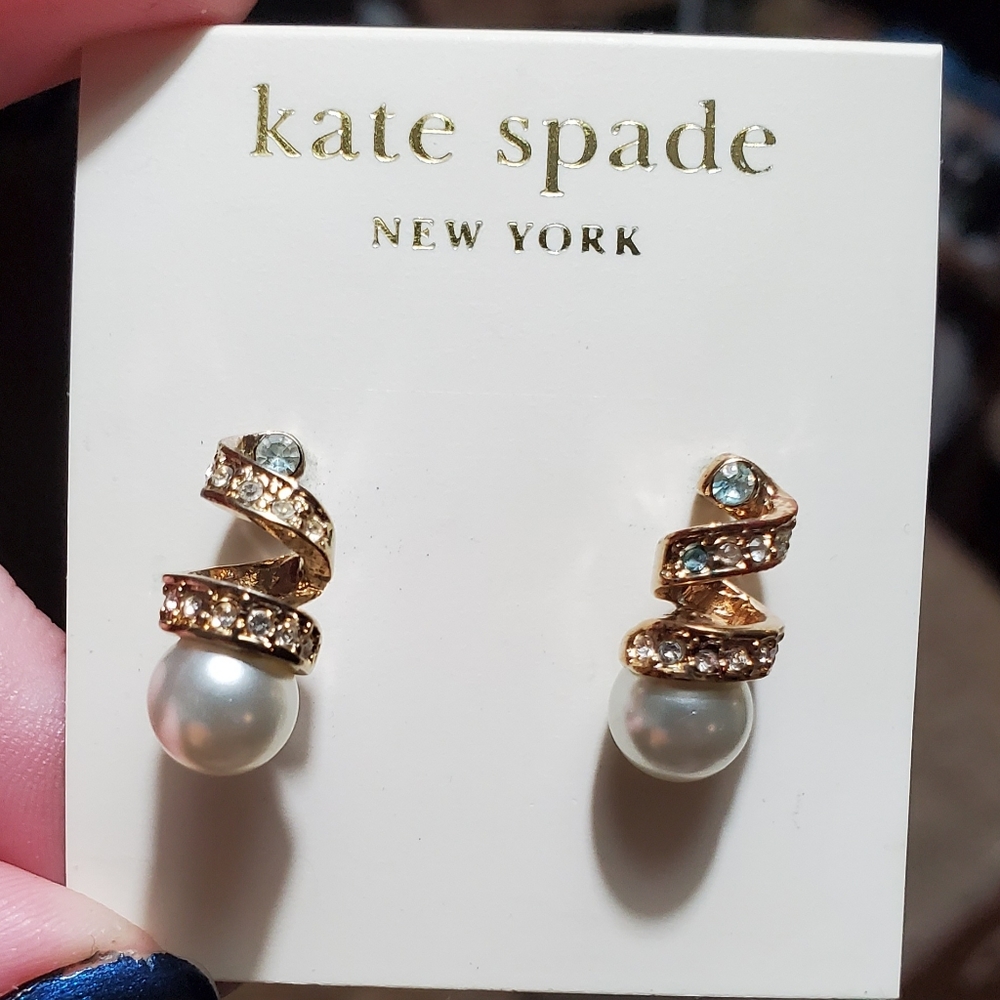 NIB Kate Spade Earrings With Genuine Pearl